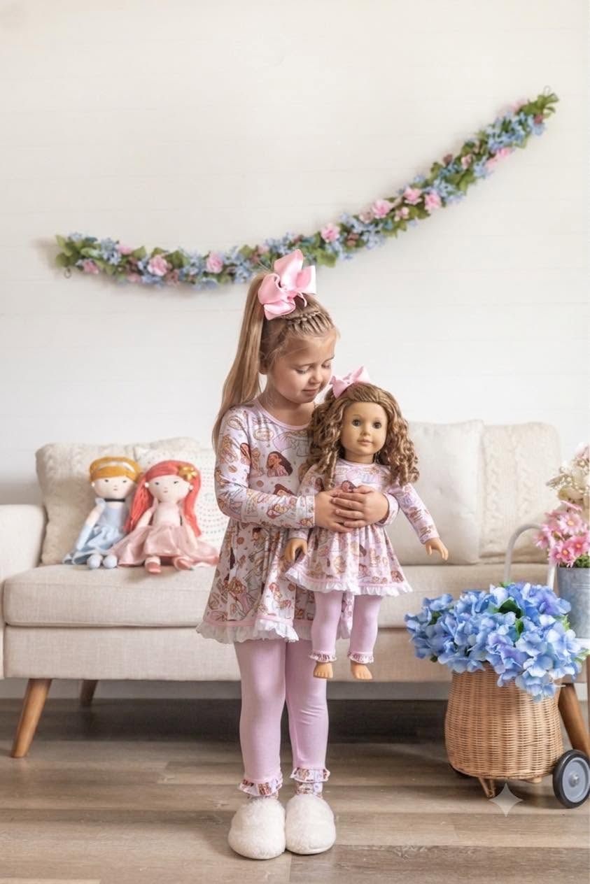 1pc DOLL Gown Match: Princess Slumber Party Cozy Essentials- Preorder