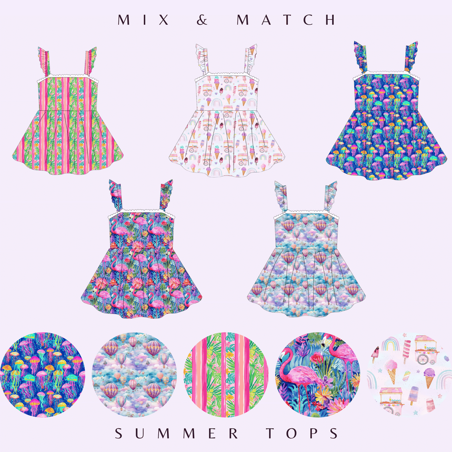 Summer Mix & Match Tops- RTS