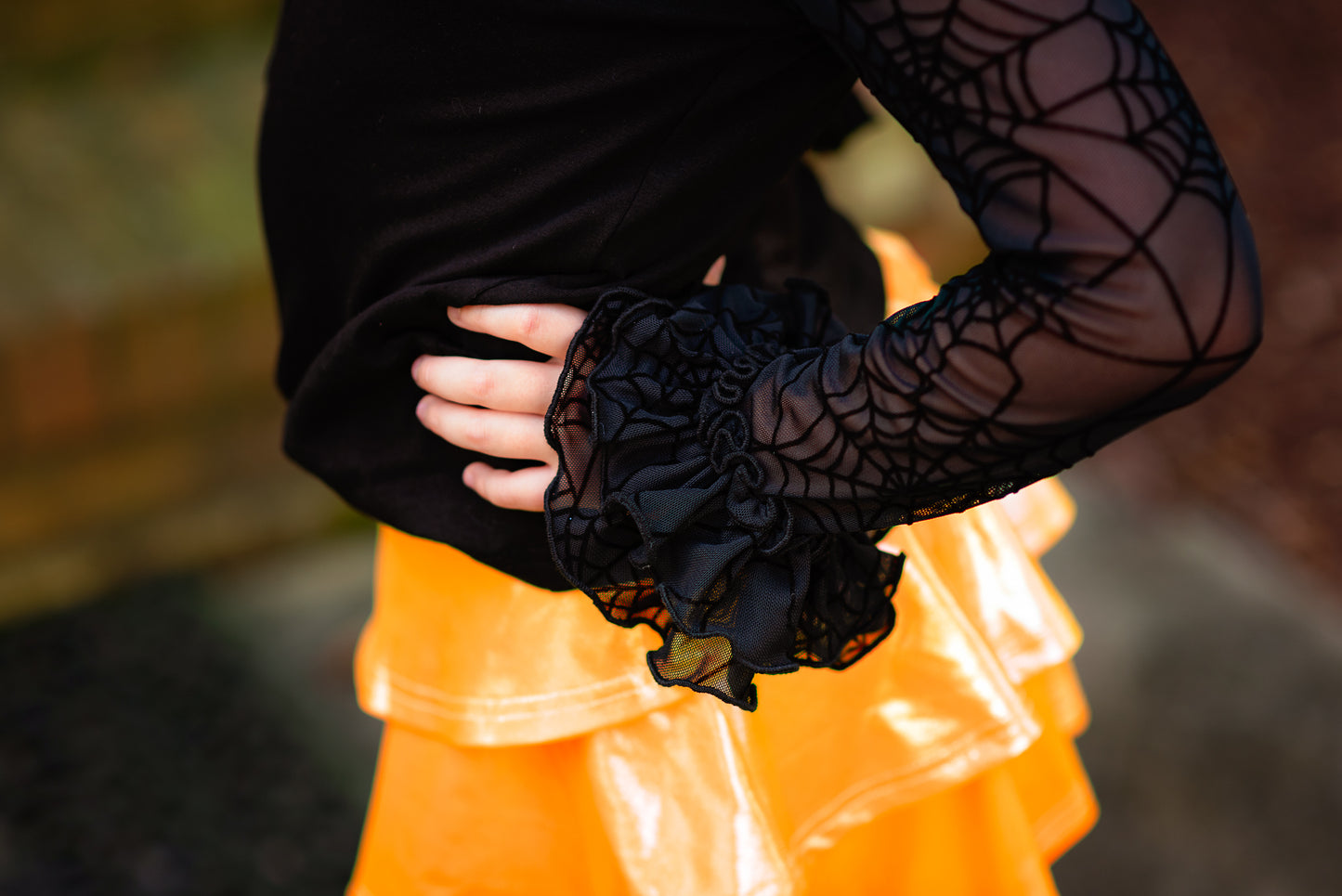 Black Spooky Spider Webs Top- Preorder