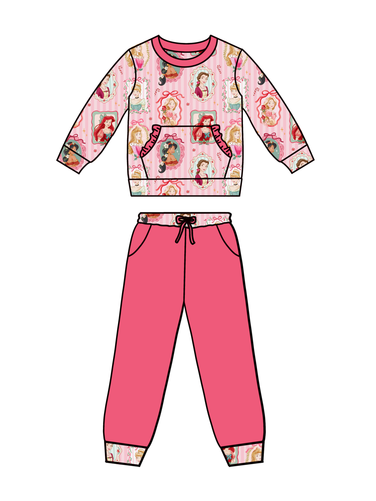 Girl’s 2pc {{Christmas Princess Jogger}} - Preorder