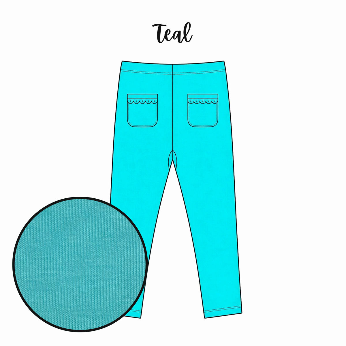 Teal Lace Pocket Legging {{Snowy Mix & Match}} - Preorder