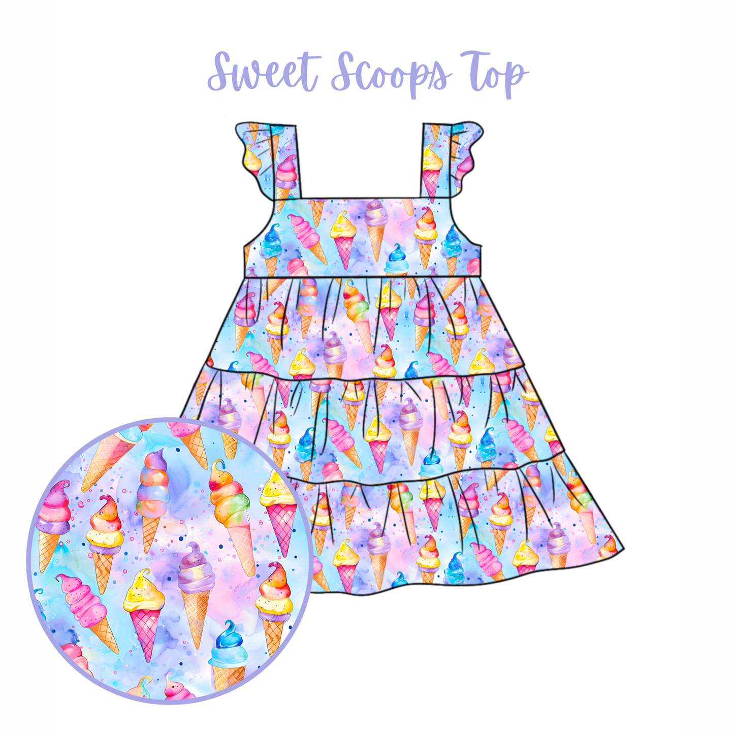 Sweet Scoops Top- Summer Mix & Match - RTS