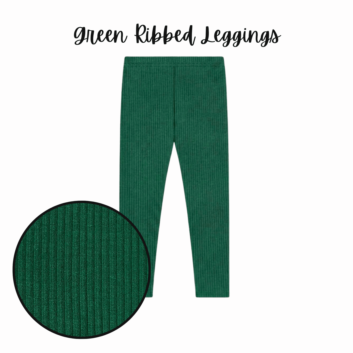 Green Ribbed Legging {{Merry Mix & Match}} - Preorder