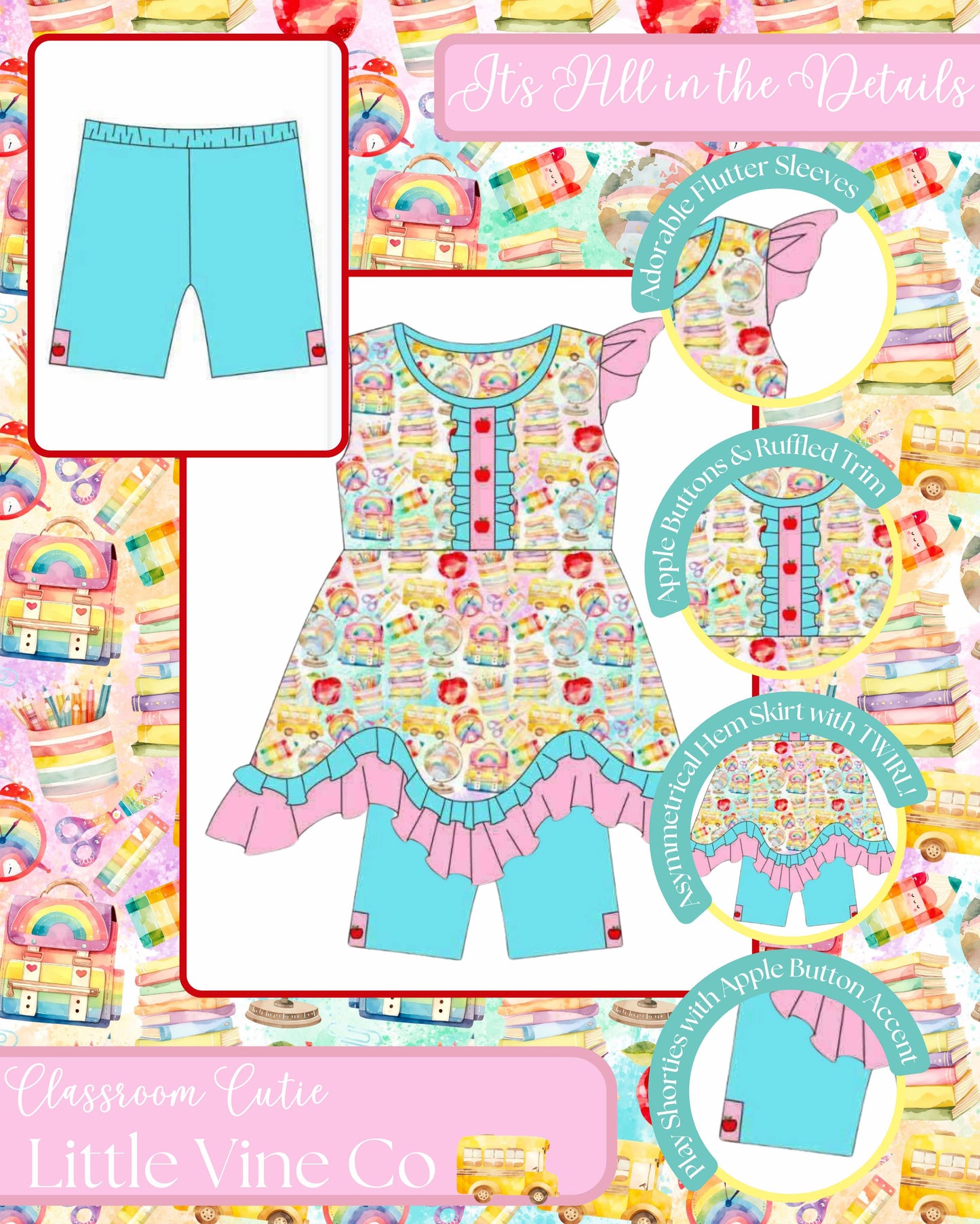 Classroom Cutie 2pc short set - RTS