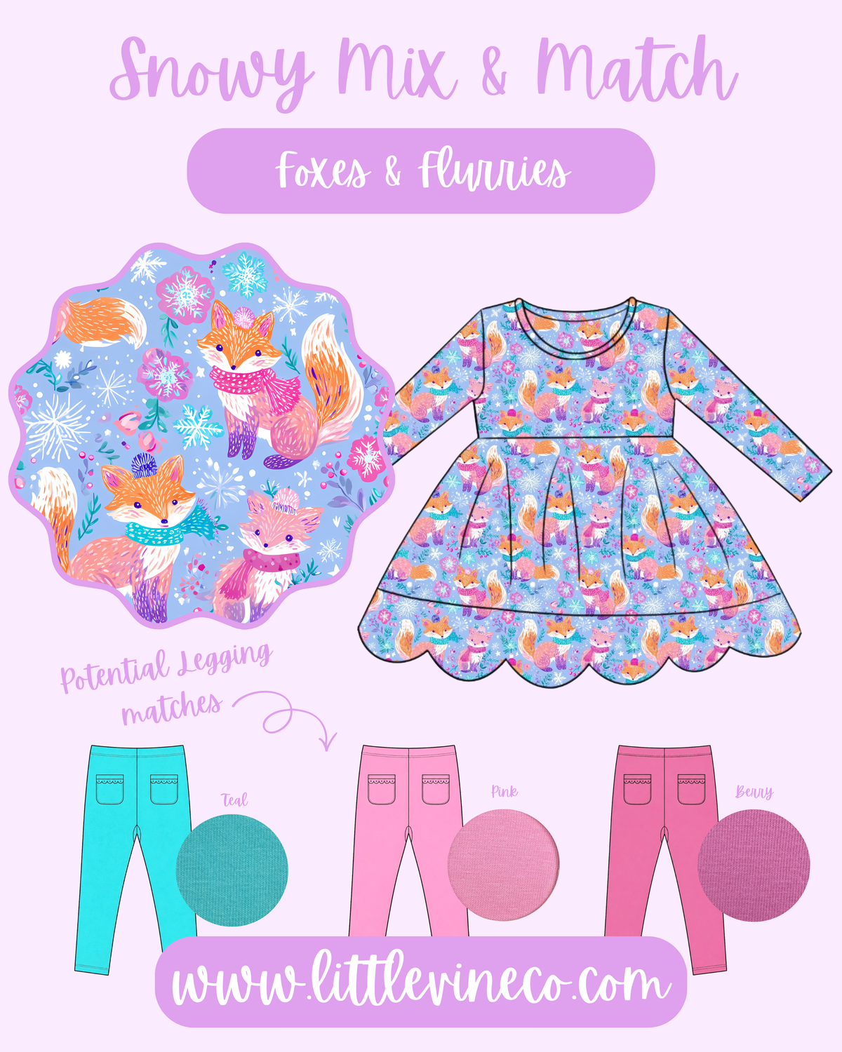 Foxes & Flurries Top {{Snowy Mix & Match }} - Preorder