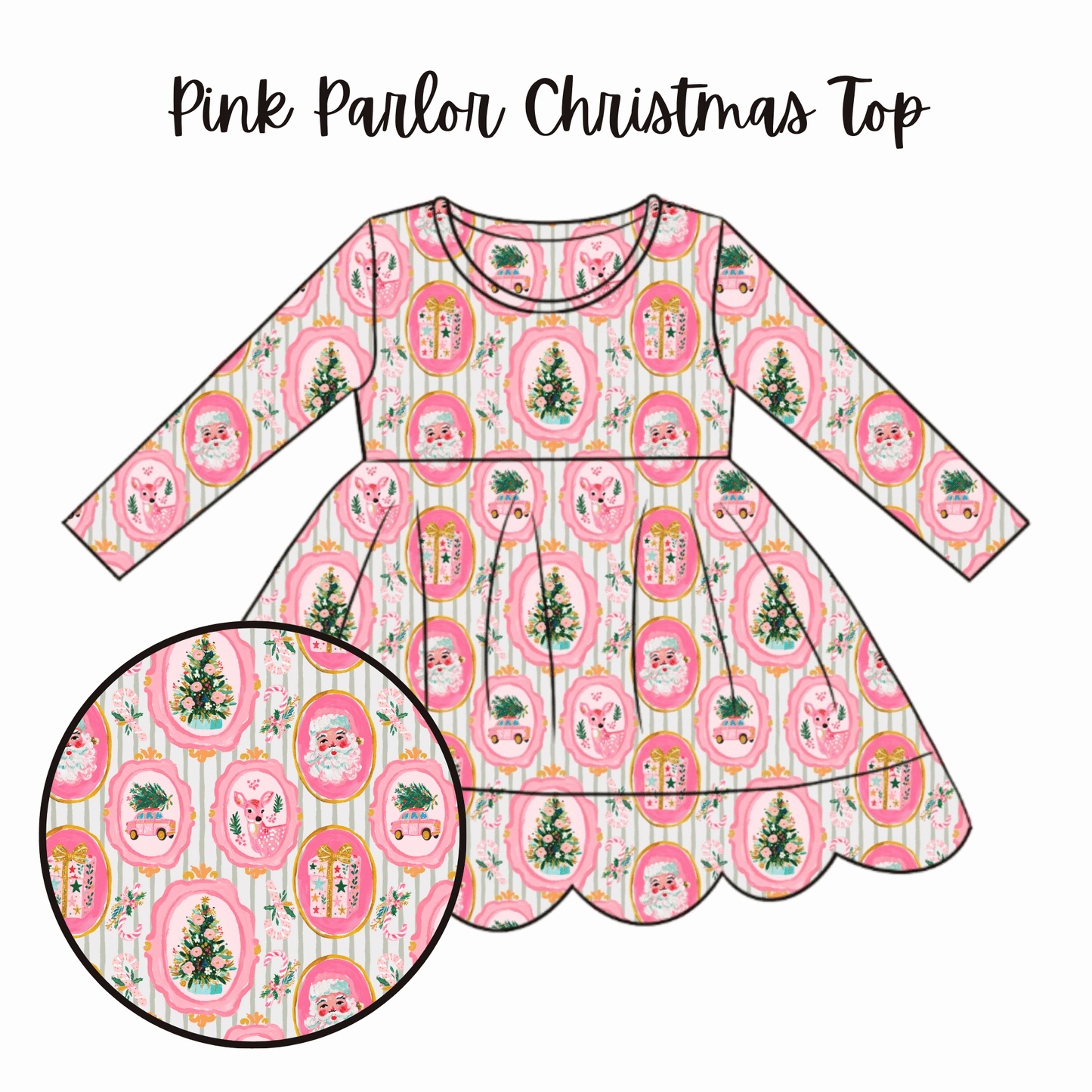 Pink Christmas Parlor Top {{Merry Mix & Match}} - Preorder