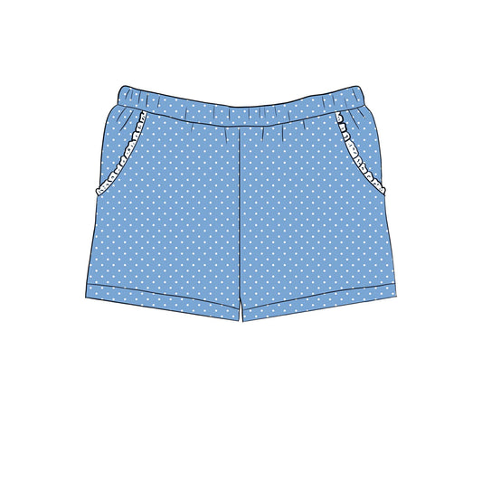 Blue Pin Dot Shorties - {{ Primary Play }} Mix & Match - RTS