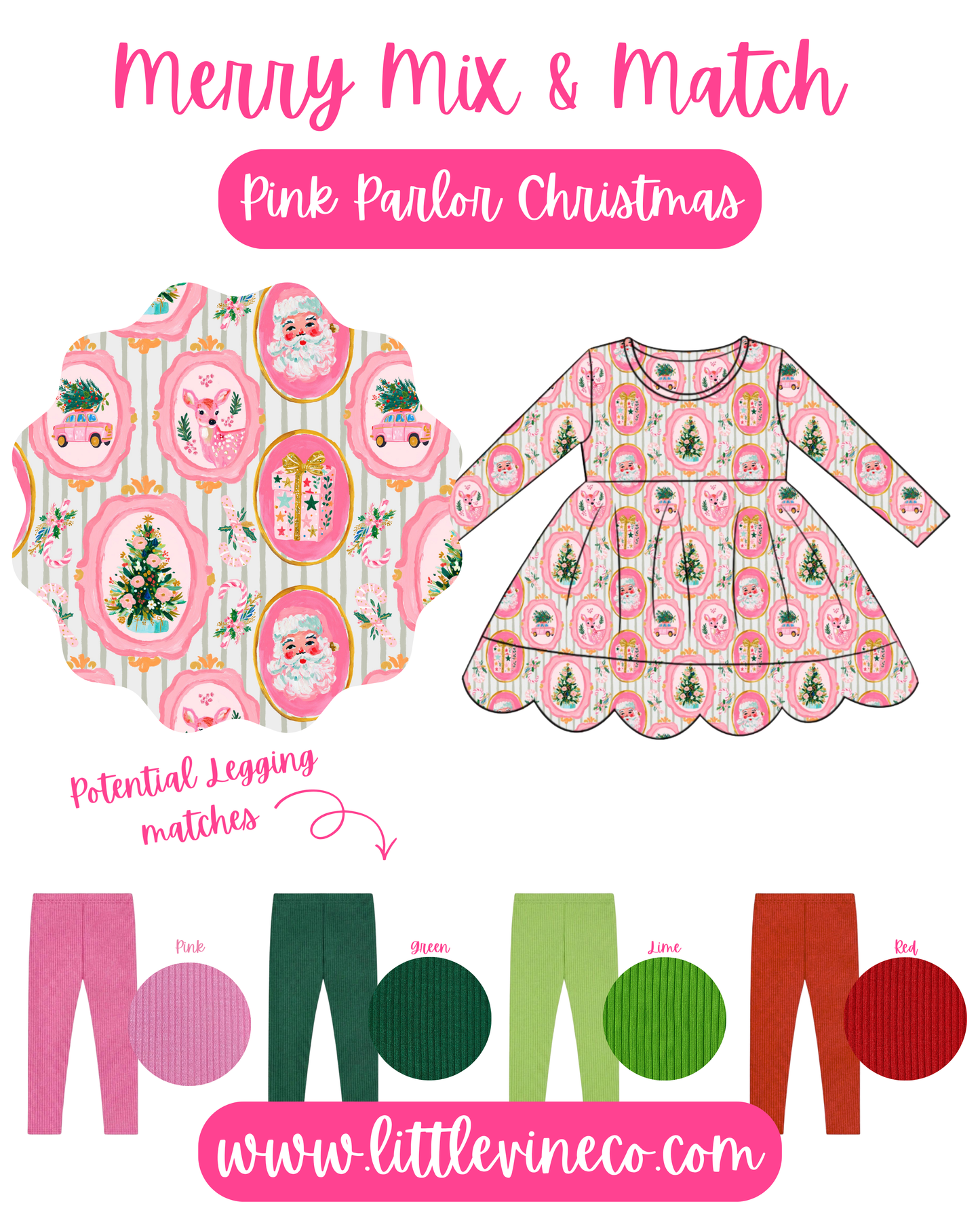 Pink Christmas Parlor Top {{Merry Mix & Match}} - Preorder