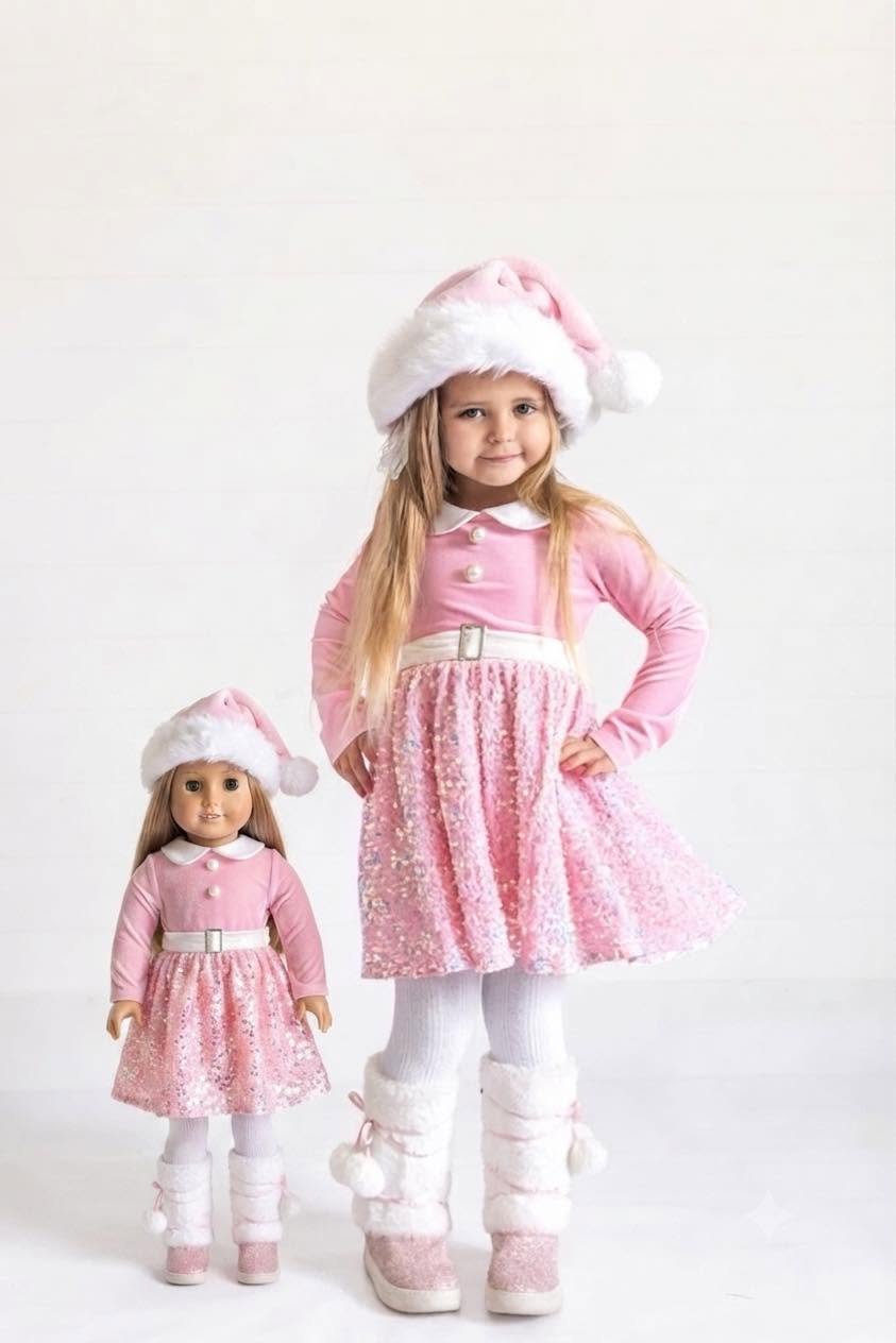 DOLL MATCH: 1 pc Sparkle All The Way Sequin Dress - Preorder