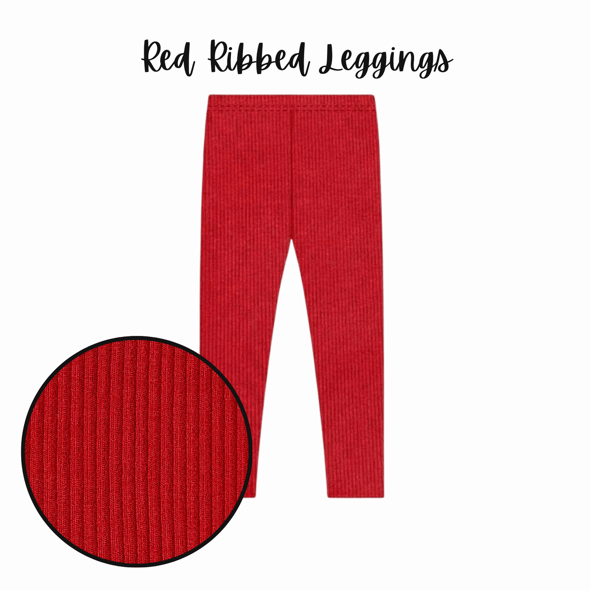 Red Ribbed Legging {{Merry Mix & Match}} - Preorder