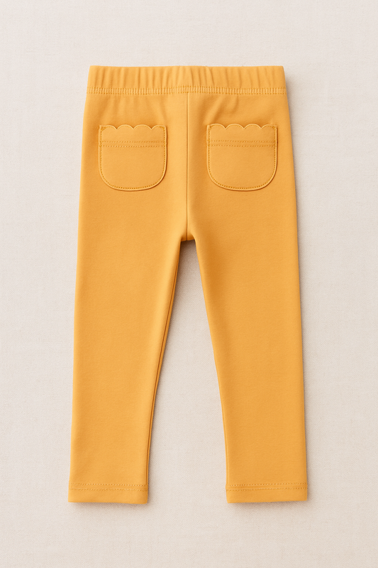 Tangerine Orange: Scallop Booty Pocket Leggings- RTS
