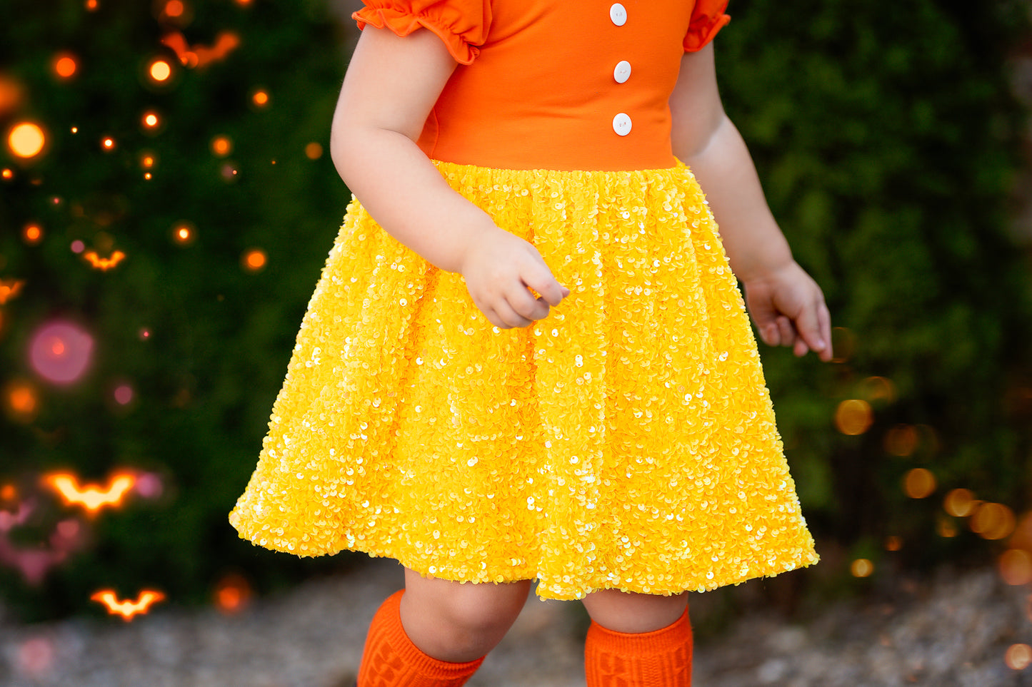 {{ Candy Corn Cutie }} Sequin Dress 1pc - Preorder