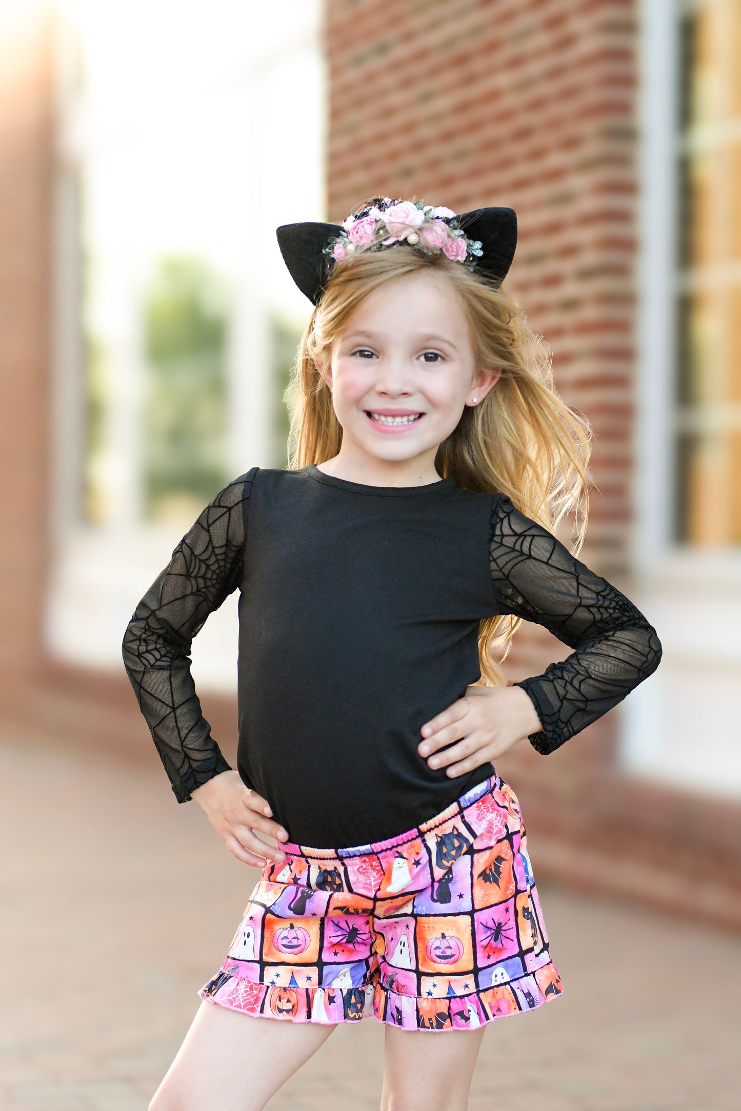Black Spooky Spider Webs Top- Preorder