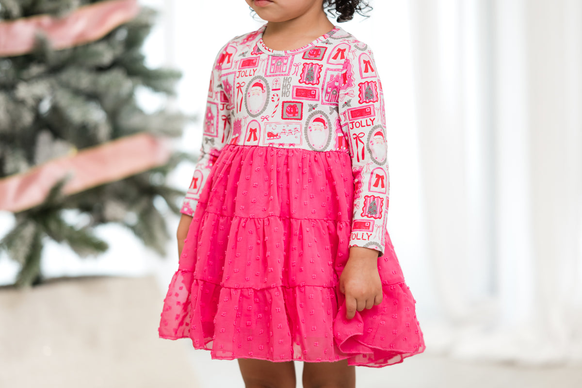 Jolly & Pink Swiss Dot Dress- Preorder