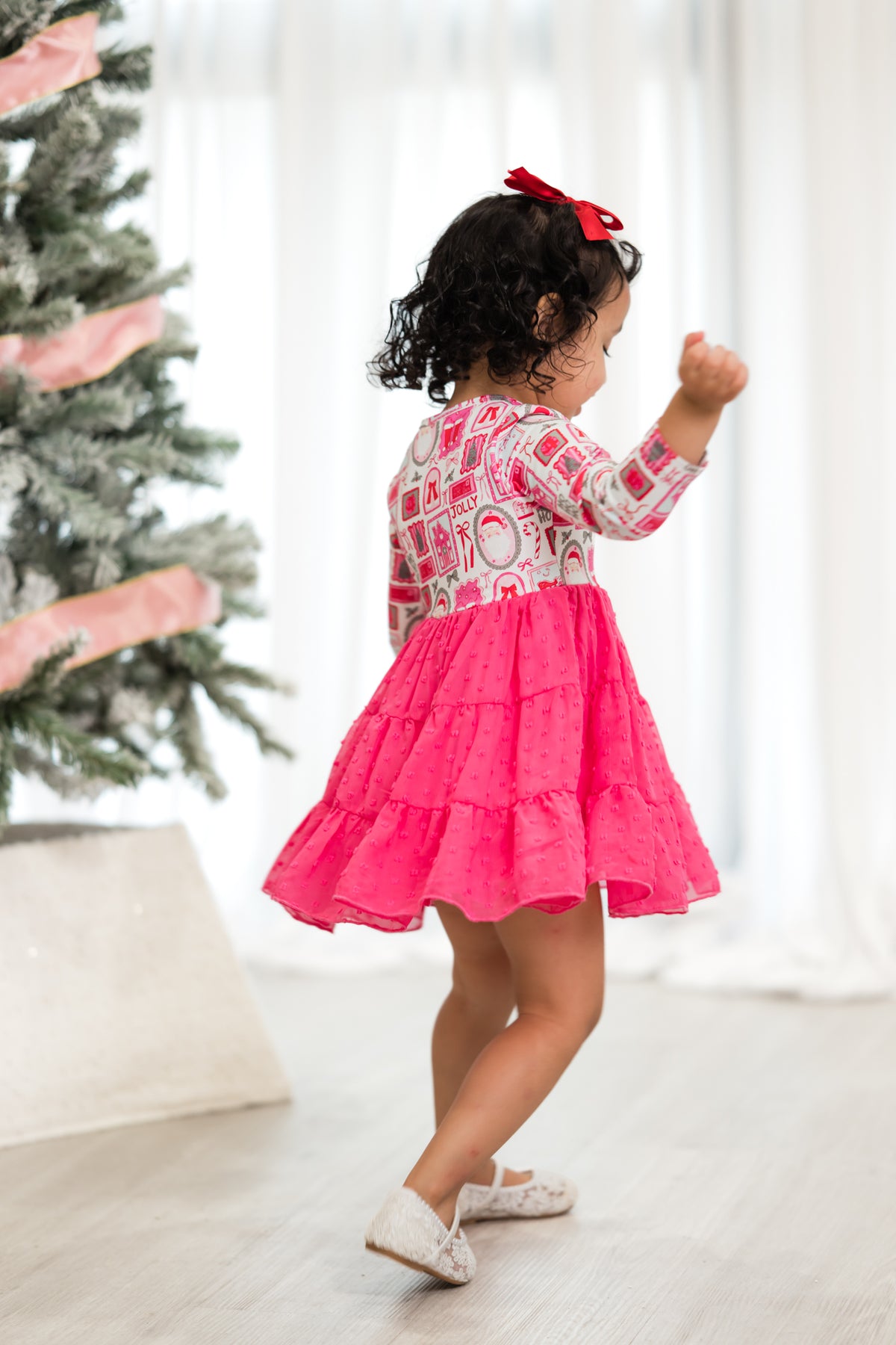 Jolly & Pink Swiss Dot Dress- Preorder