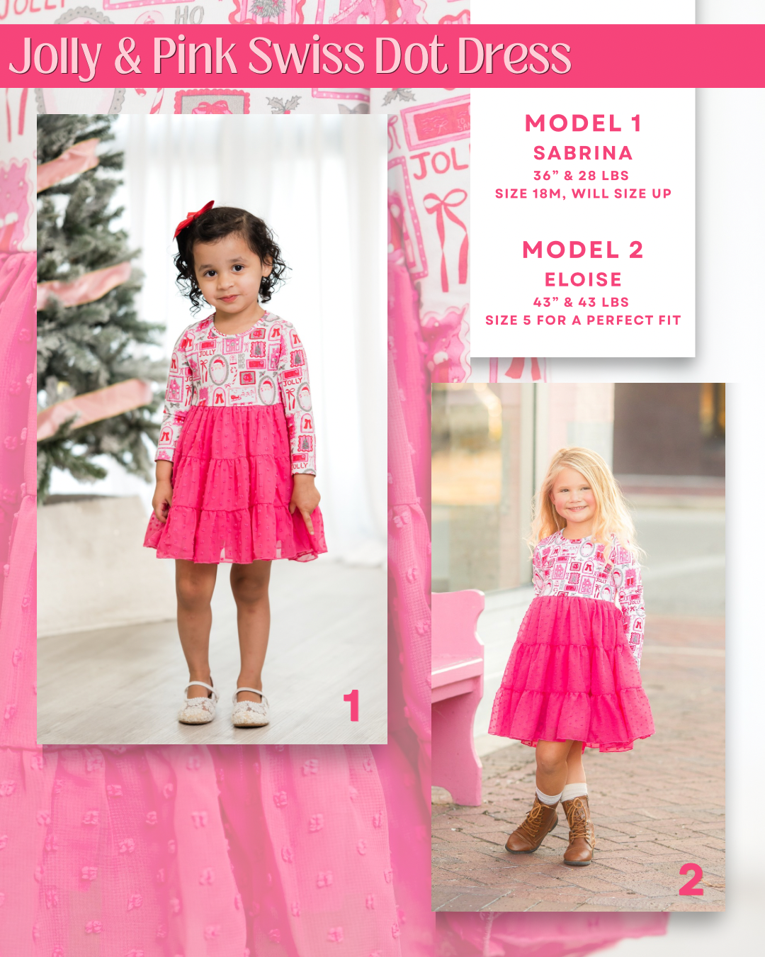 Jolly & Pink Swiss Dot Dress- Preorder
