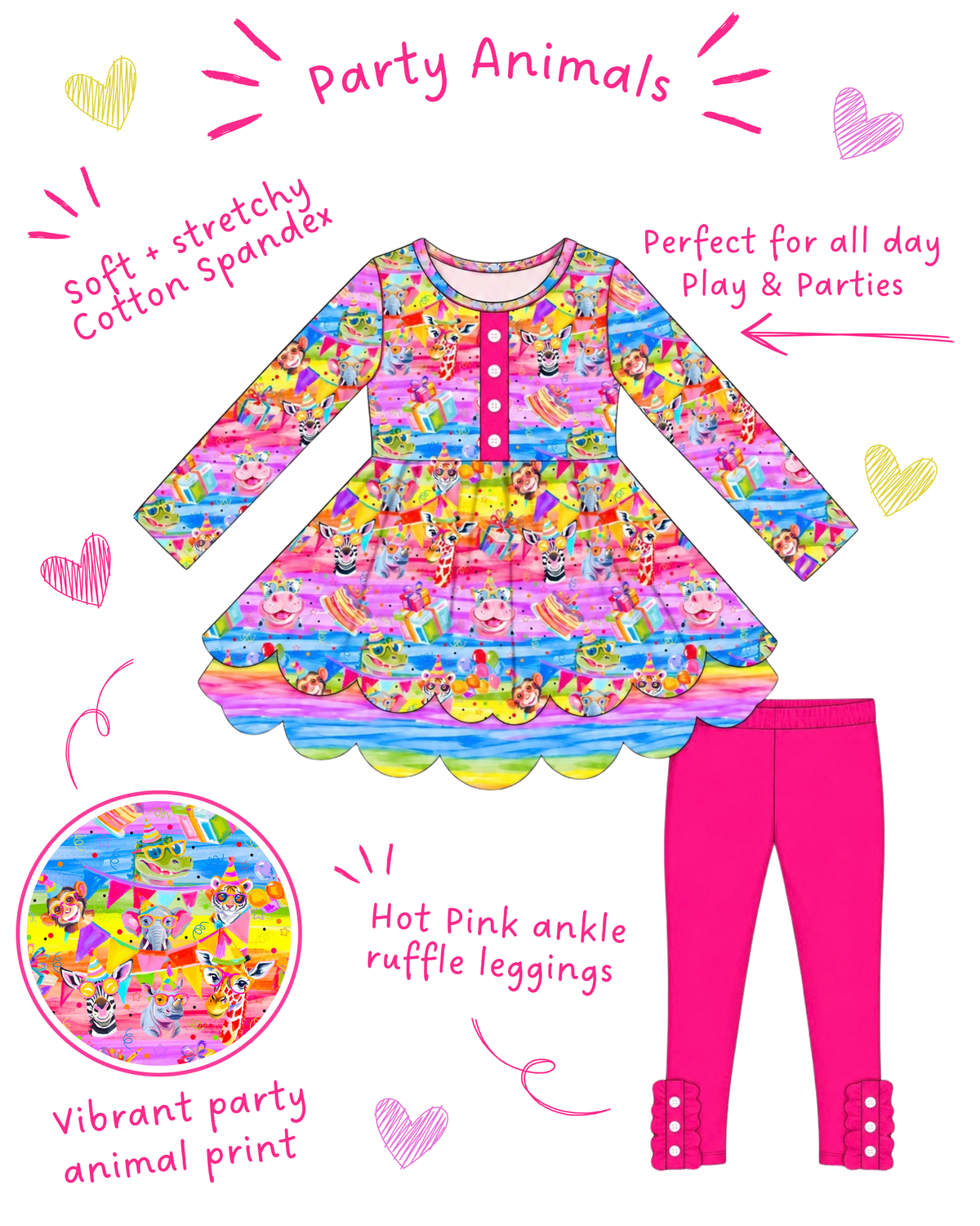 Tunic - The Leila {{ Party Animals Collection }} - Preorder