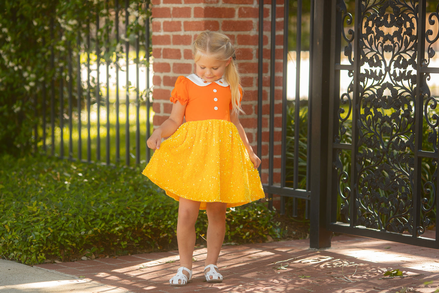 {{ Candy Corn Cutie }} Sequin Dress 1pc - Preorder