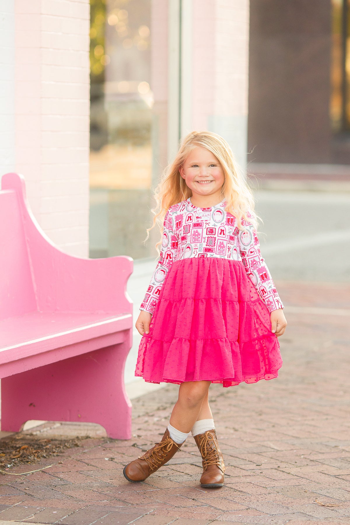 Jolly & Pink Swiss Dot Dress- Preorder