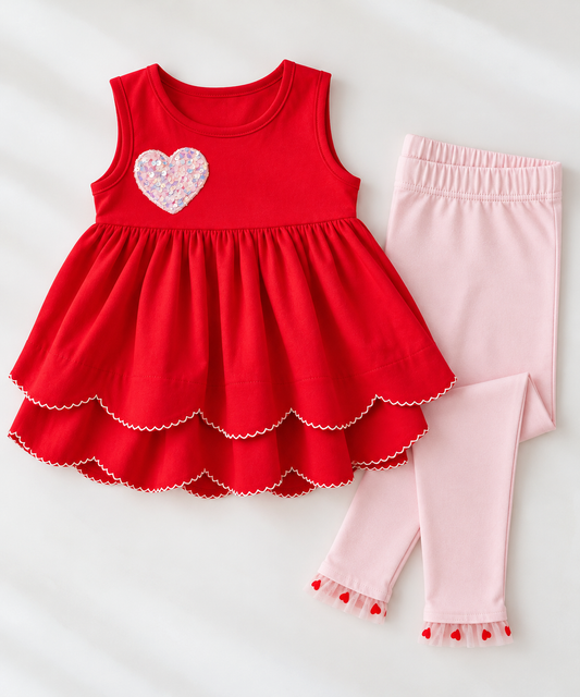 {{ 2pc Heart on My Sleeve}} 2pc Tunic Set- Preorder